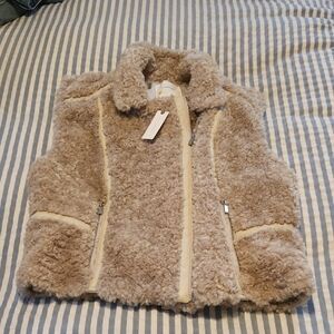 Anthropologie Shearling Moto Vest